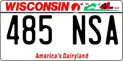 WI license plate 485NSA