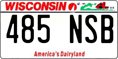 WI license plate 485NSB