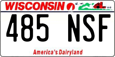 WI license plate 485NSF