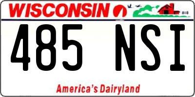 WI license plate 485NSI