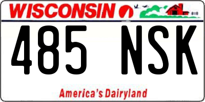 WI license plate 485NSK