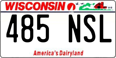 WI license plate 485NSL