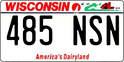 WI license plate 485NSN
