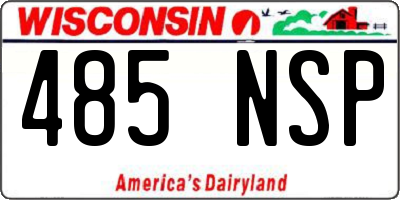 WI license plate 485NSP