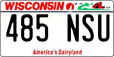 WI license plate 485NSU