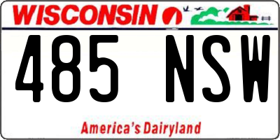 WI license plate 485NSW