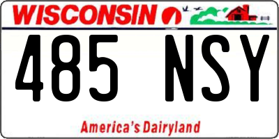 WI license plate 485NSY