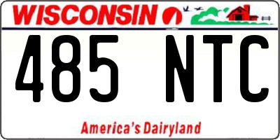 WI license plate 485NTC