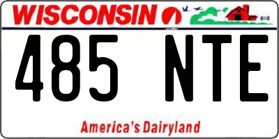 WI license plate 485NTE