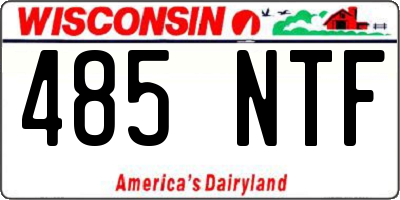 WI license plate 485NTF