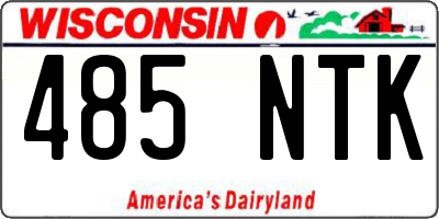 WI license plate 485NTK