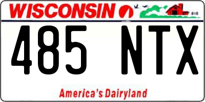WI license plate 485NTX