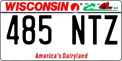 WI license plate 485NTZ
