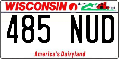 WI license plate 485NUD