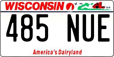 WI license plate 485NUE