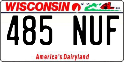 WI license plate 485NUF
