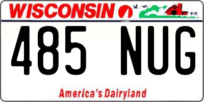WI license plate 485NUG