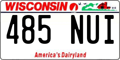 WI license plate 485NUI