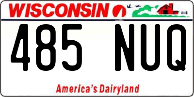 WI license plate 485NUQ