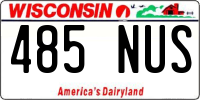 WI license plate 485NUS