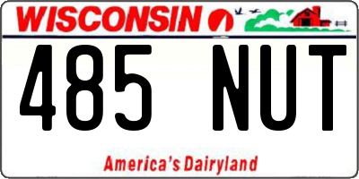 WI license plate 485NUT