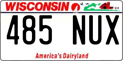 WI license plate 485NUX