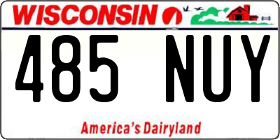 WI license plate 485NUY