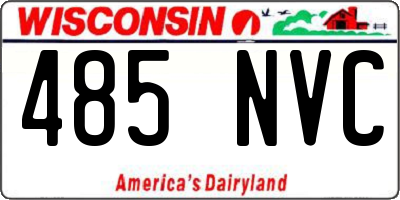 WI license plate 485NVC