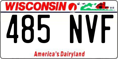 WI license plate 485NVF