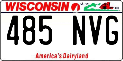 WI license plate 485NVG