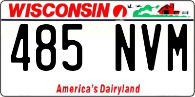 WI license plate 485NVM
