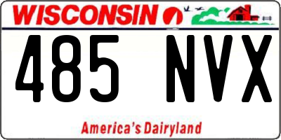 WI license plate 485NVX
