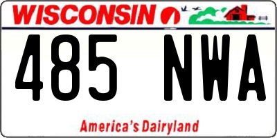 WI license plate 485NWA