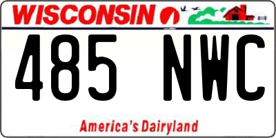 WI license plate 485NWC