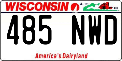 WI license plate 485NWD