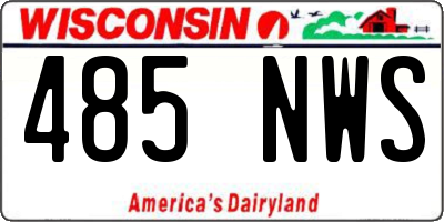 WI license plate 485NWS