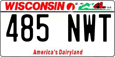 WI license plate 485NWT