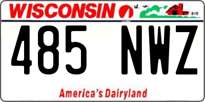WI license plate 485NWZ