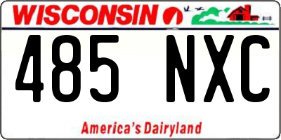 WI license plate 485NXC