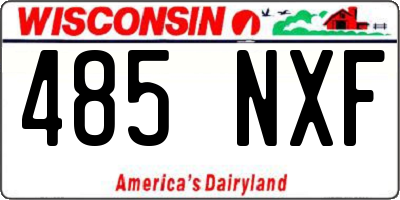 WI license plate 485NXF