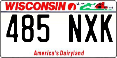 WI license plate 485NXK