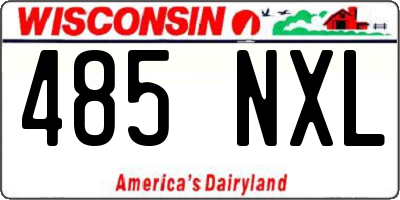 WI license plate 485NXL