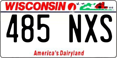 WI license plate 485NXS