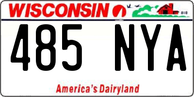 WI license plate 485NYA