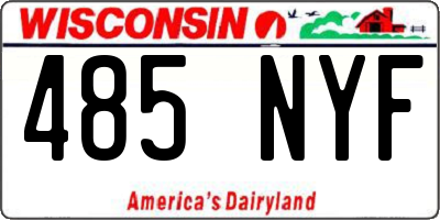 WI license plate 485NYF