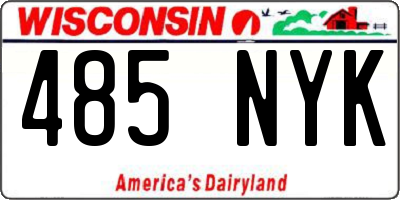 WI license plate 485NYK