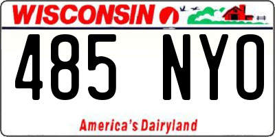 WI license plate 485NYO