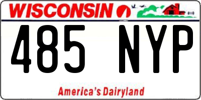 WI license plate 485NYP