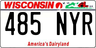WI license plate 485NYR