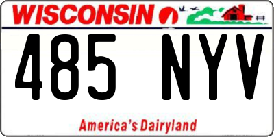 WI license plate 485NYV